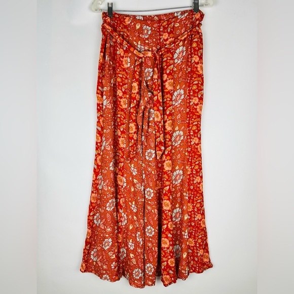 Free People Fiji Flare Floral Boho Pull On Pants - Picture 2 of 8